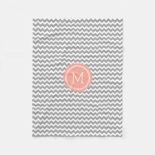 Couverture de corail grise de monogramme de motif (Devant)