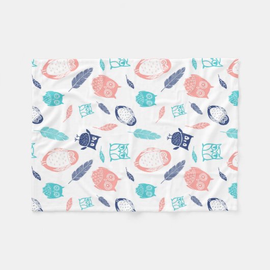 Couverture de corail turquoise bleue de motif de (Devant (Horizontal))
