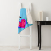 Couverture de danse avec ballerine et coeurs roses (En situation)