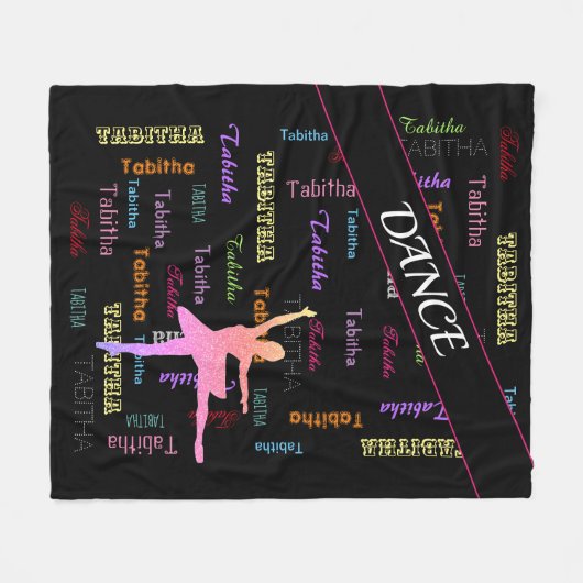Couverture de danse avec nom personnalisé partout (Devant (Horizontal))