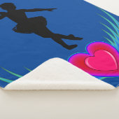 Couverture de danse bleue avec ballerine et coeurs (3/4)