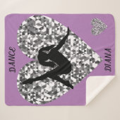 Couverture de danse violette avec cœur argenté sci (Devant (Horizontal))