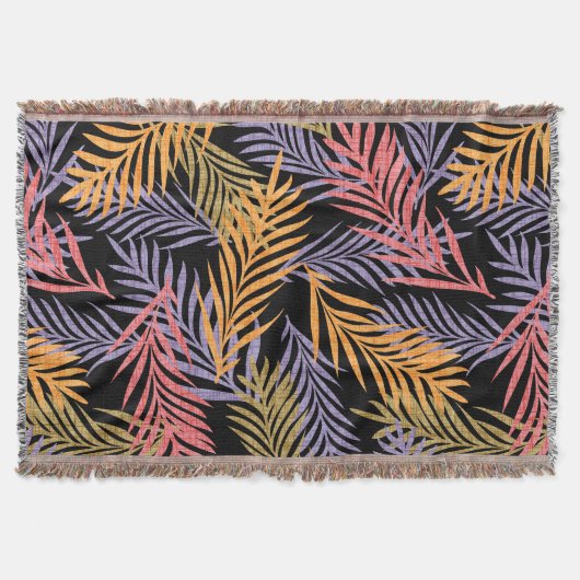 Couverture de décoration tropicale Bohème cosy. Fe (Devant)