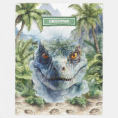 Couverture de dinosaure audacieuse personnalisée a (Devant)