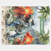 Couverture de dinosaure en colère personnalisée av (Devant (Horizontal))