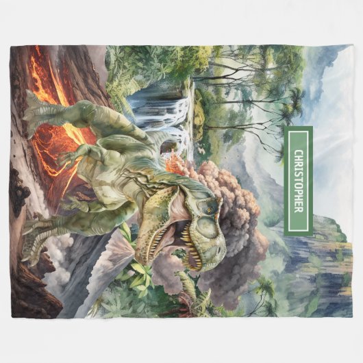 Couverture de dinosaure personnalisée Garçons Cade (Devant (Horizontal))