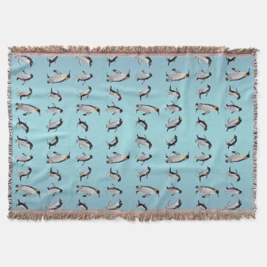 Couverture de fête pingouin (Mélange bleu clair) (Devant)