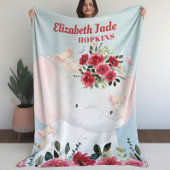 Couverture de fille avec fleurs de marron bordeaux