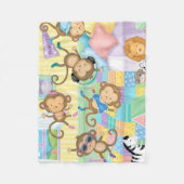 Couverture de flanelle de cinq petite singes (Devant)