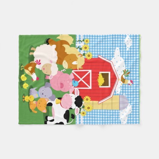 Couverture de flanelle de guingan d'animal de (Devant (Horizontal))