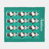 Couverture de flanelle de Panda précieuse (Devant (Horizontal))