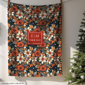 Couverture de fleurs rouillées moderne avec nom pe