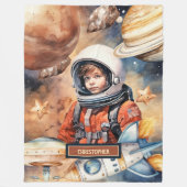 Couverture de galaxie avec astronaute Nom personna (Devant)