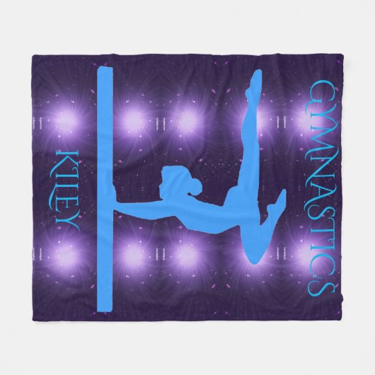 Couverture de gymnastique violet et bleu clair. (Devant (Horizontal))