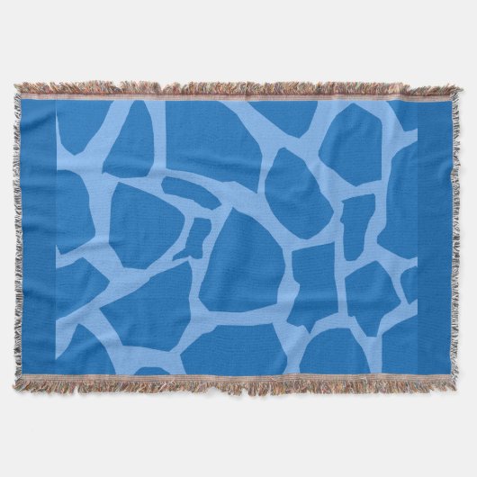 Couverture de jet à texture de girafe bleue (Devant)