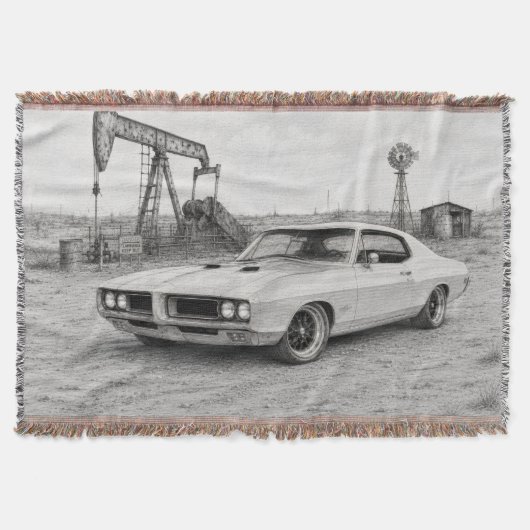 Couverture de jet américain Muscle Car (Devant)
