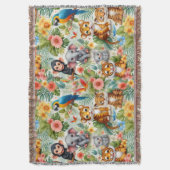 Couverture de jet bébé animaux de la jungle tropic (devant Vertical)