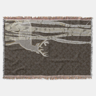 Couverture de jet d'arbres et de cerfs communs de