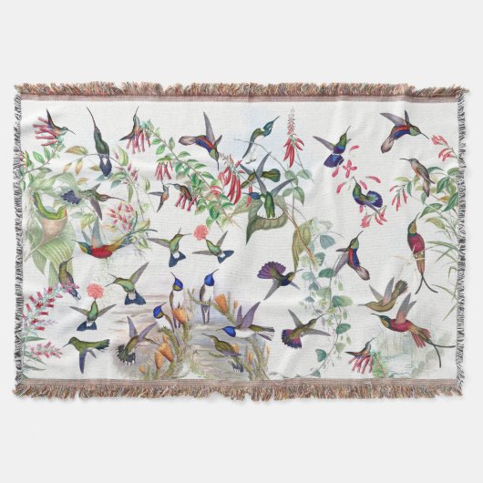 Couverture de jet de fleurs de faune d'oiseaux de (Devant)