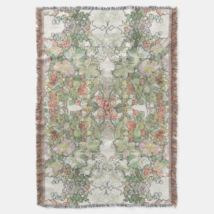 Couverture de jet de fleurs de rose trémière de