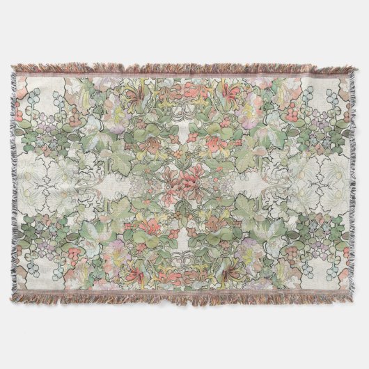 Couverture de jet de fleurs de rose trémière de (Devant)