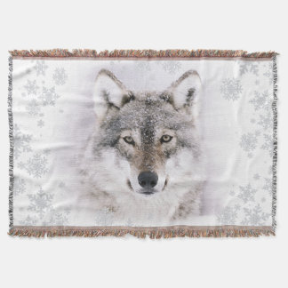 Couverture de jet de loup d'hiver