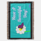 Couverture de jet de papillon et de marguerite (devant Vertical)
