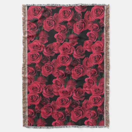 Couverture de jet de roses rouges (devant Vertical)