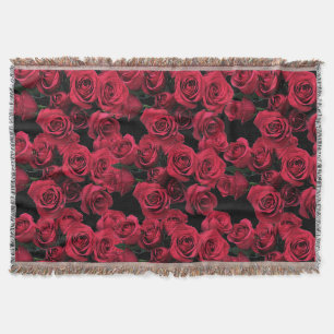 Couverture de jet de roses rouges