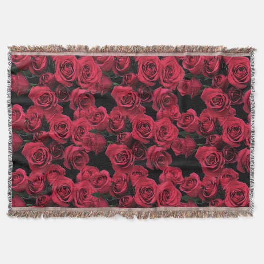 Couverture de jet de roses rouges (Devant)