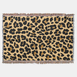 Couverture de jet d'empreinte de léopard