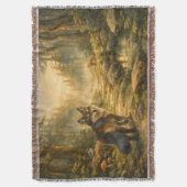 Couverture de jet douce et forestière Compagnons d (devant Vertical)