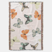 Couverture de jet en coton et peluche motif papill (devant Vertical)