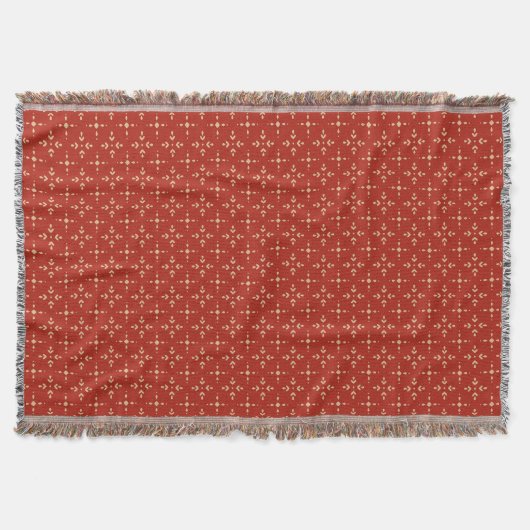 Couverture de jet géométrique rouge sans couture (Devant)