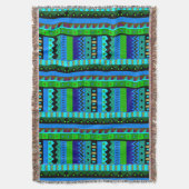 Couverture de jet inspirée par tribal d'Ikat (devant Vertical)