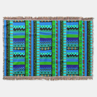Couverture de jet inspirée par tribal d'Ikat