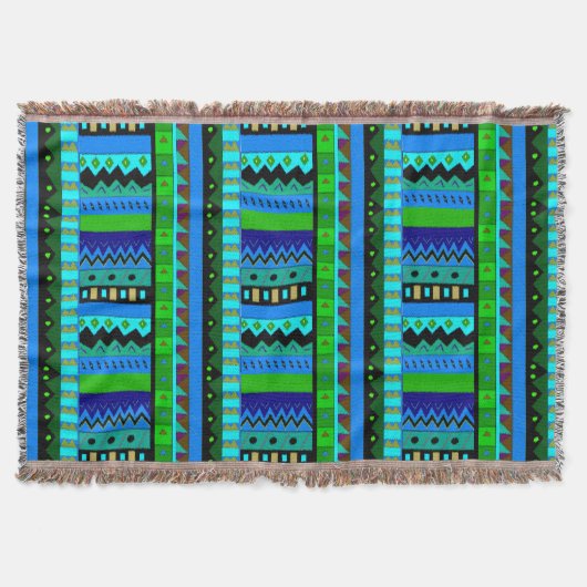 Couverture de jet inspirée par tribal d'Ikat (Devant)