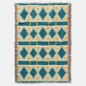 Couverture de jet Neo-Deco Triangle Grid sarcelle (devant Vertical)