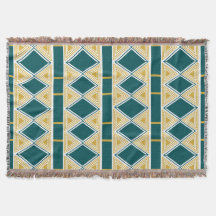 Couverture de jet Neo-Deco Triangle Grid sarcelle