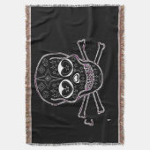 couverture de jet noire et blanche de candyskull (devant Vertical)