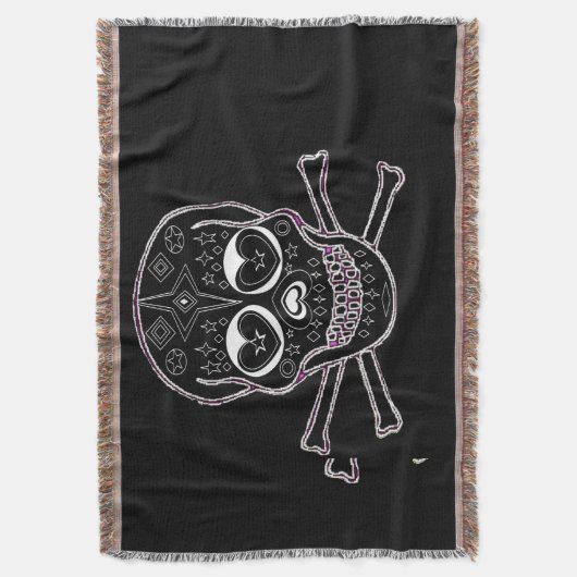 couverture de jet noire et blanche de candyskull (devant Vertical)