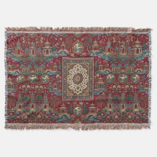 Couverture de jet persane tapis (Devant)