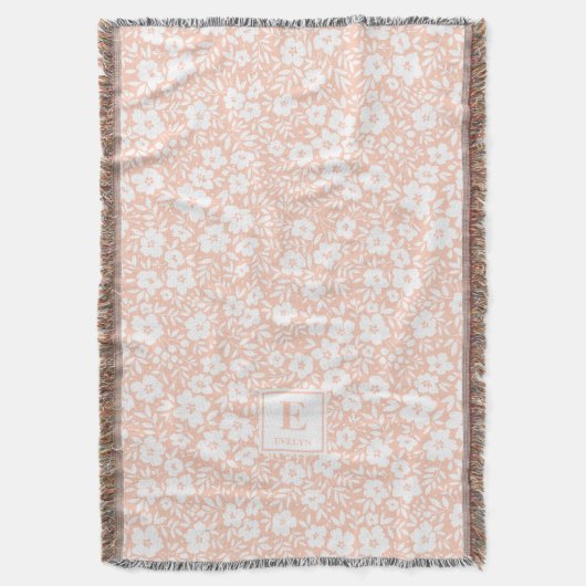 Couverture de jet personnalisée avec monogramme et (devant Vertical)