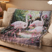 Couverture de jet tropicale Paradis Flamant Rose