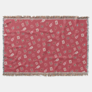 Couverture de jet vintage rouge de Noël