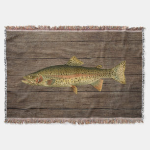 Couverture de jet vintage truite arc-en-ciel