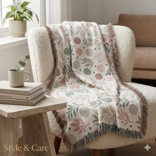 Couverture de jeté confortable avec motif classiqu