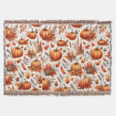 Couverture de jeté de citrouille d'automne – Citro (Devant)