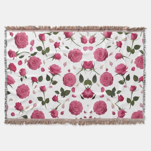 Couverture de jetée confortable à motif de rose 3D (Devant)