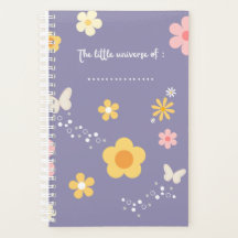 Couverture de journal floral mignon, cahier pastel